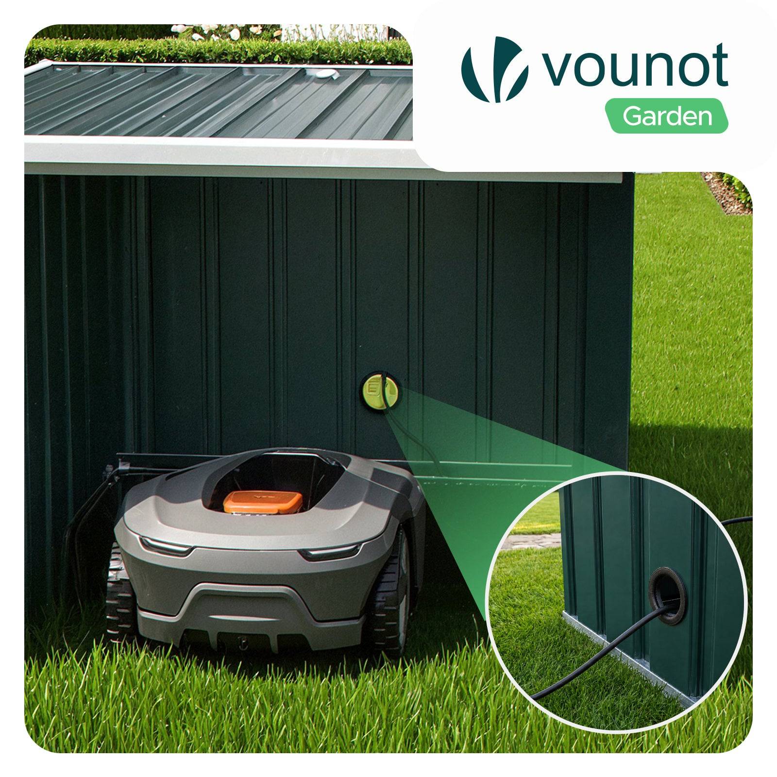 Vounot - Garage pour robot tondeuse en métal 78×92×62cm, Abri extérieur protection contre les intempéries et UV, Vert, VOUNOT® - Image 6