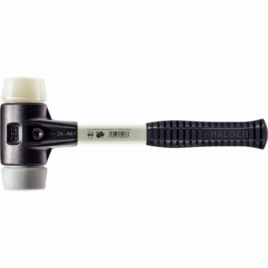 Maillet HALDER SIMPLEX TPE moyen / nylon avec boîtier en fonte malléable renforcée et manche en fibre de verre - D=50 mm - 3738.050