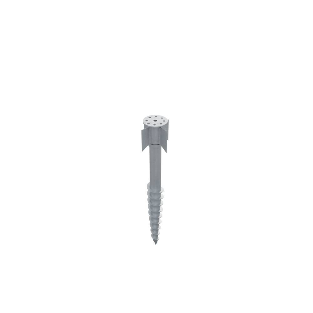 Vis de Fondation SPIRAL - Pour Clôture ou Carport - Hauteur : 80 cm - Fixation Sans Beton - Support plat inclus - Image 3