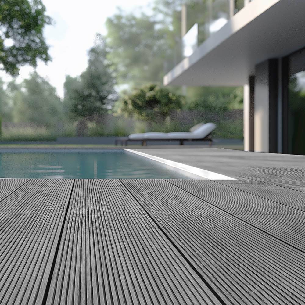 Home Deluxe - Kit complet de terrasse WPC HOME DELUXE SAMANA - Gris clair 50m² - Image 1