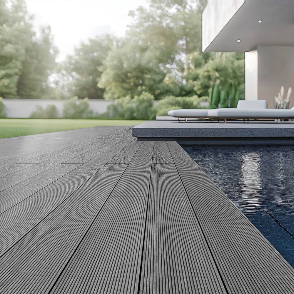 Home Deluxe - Kit complet de terrasse WPC HOME DELUXE SAMANA - Gris clair 50m² - Image 4