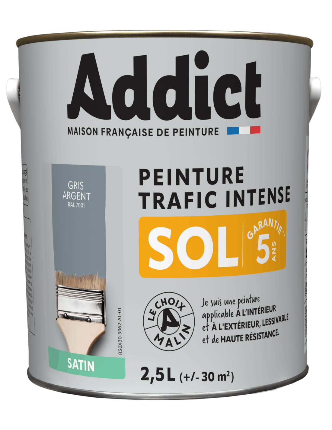 Peinture Sol 2.5 Litres Gris Argent - Addict