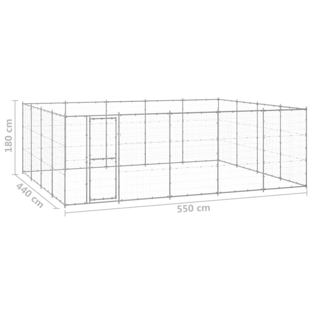 Helloshop26 - Chenil extérieur cage enclos parc animaux chien extérieur acier galvanisé 24,2 m² - Image 2