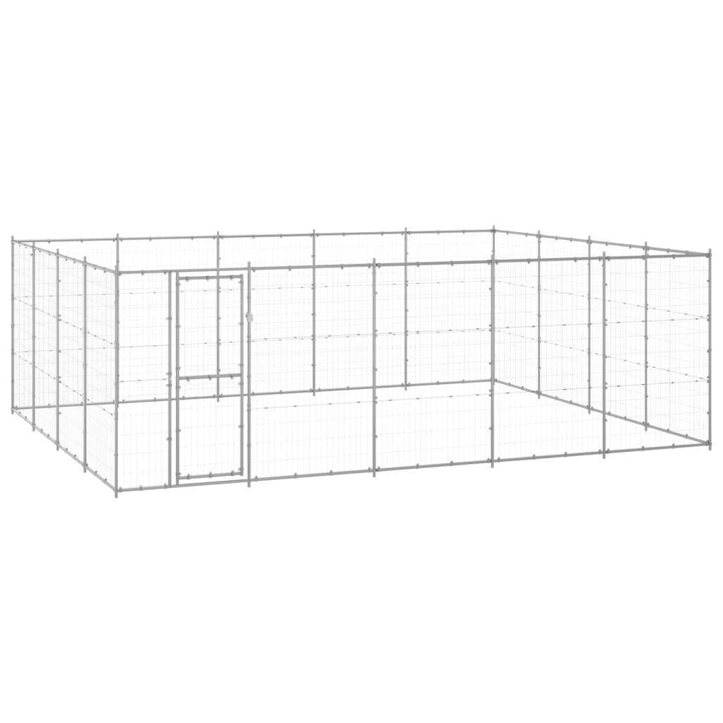 Helloshop26 - Chenil extérieur cage enclos parc animaux chien extérieur acier galvanisé 24,2 m² - Image 1