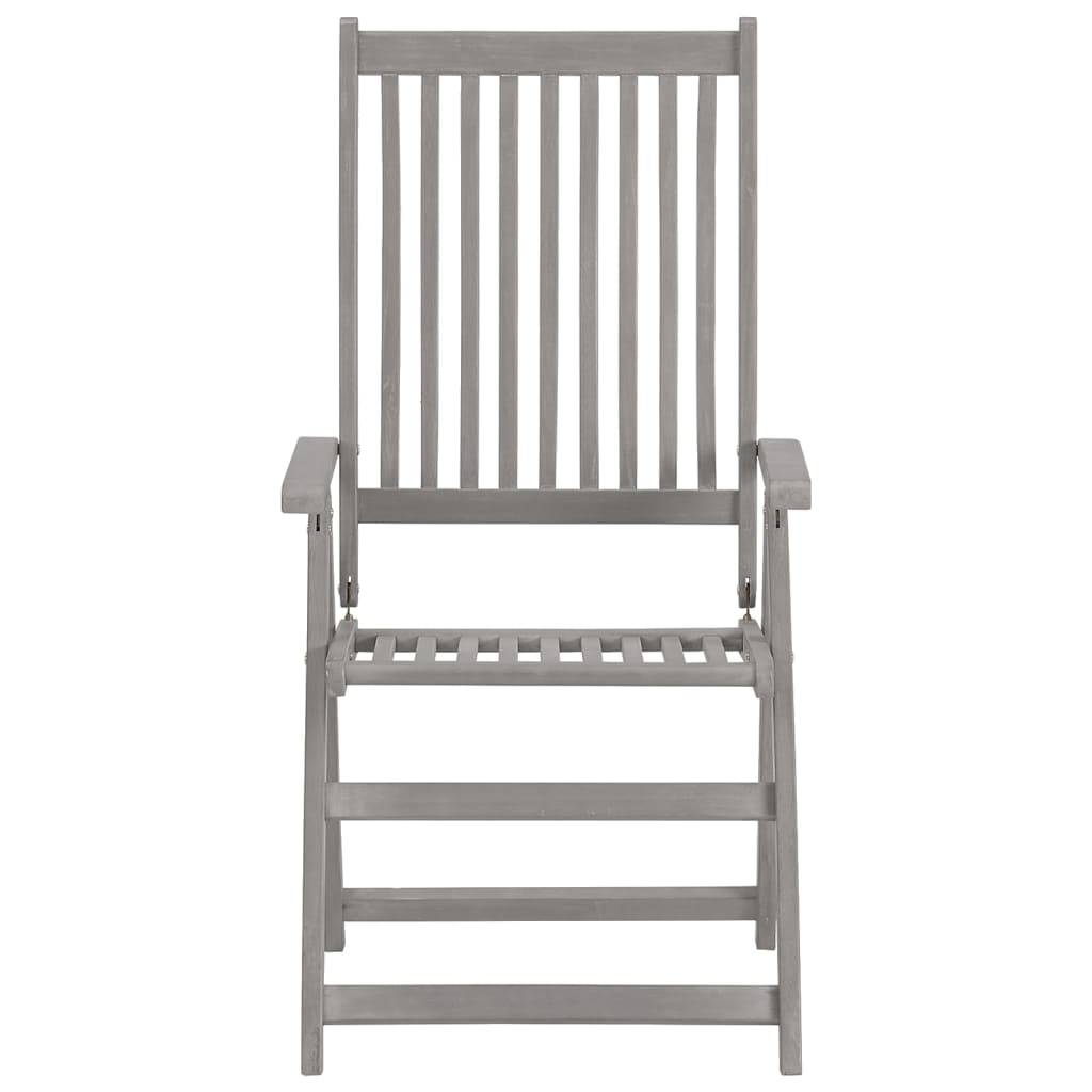 Chaises inclinables bois acacia gris 57 x 69 x 110 cm - PANGIVO - Image 4