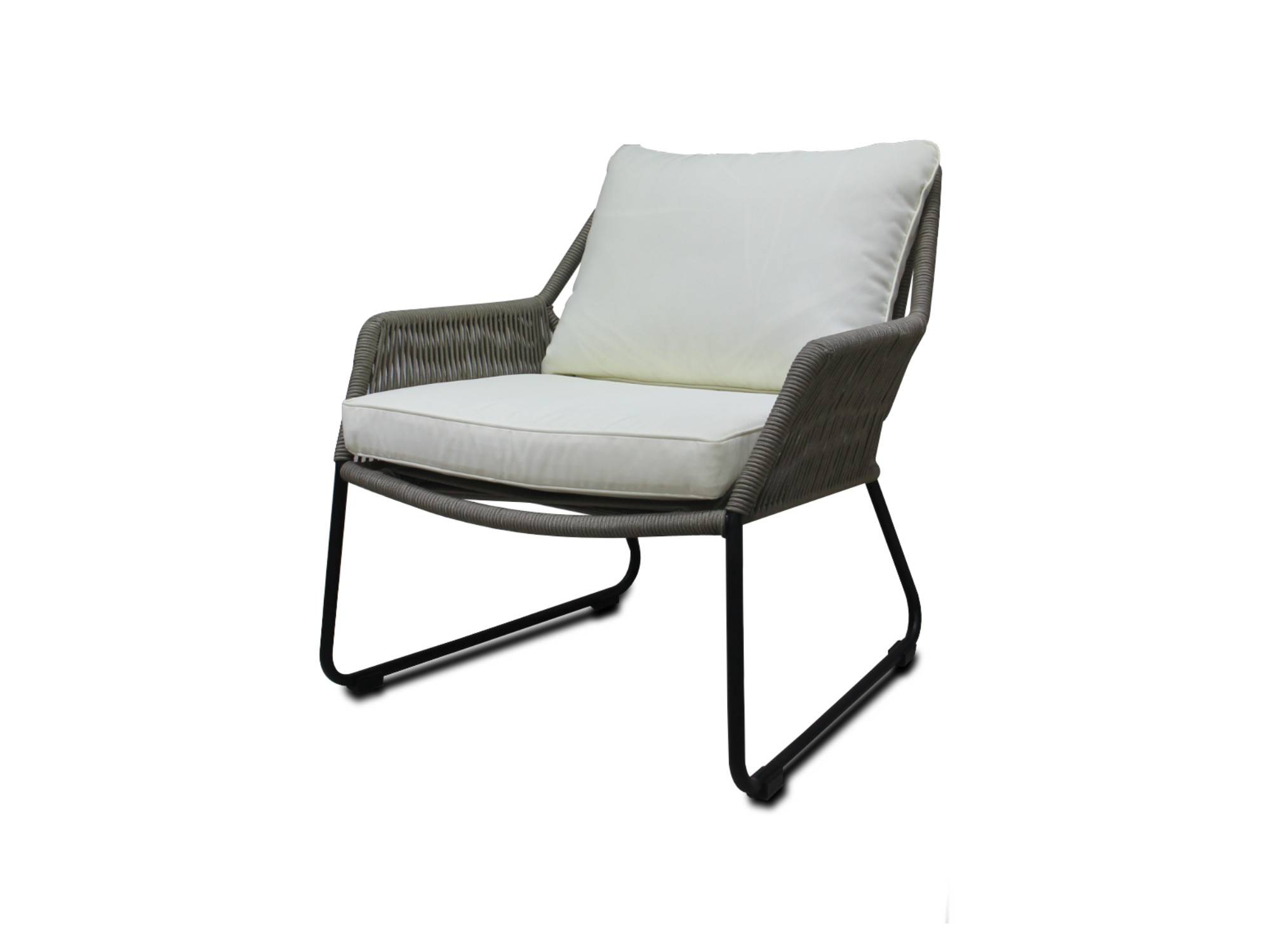 Best Mobilier - Rosane - salon bas de jardin en corde 2 places + table ciment - coussins beiges - Best Mobilier - Image 9