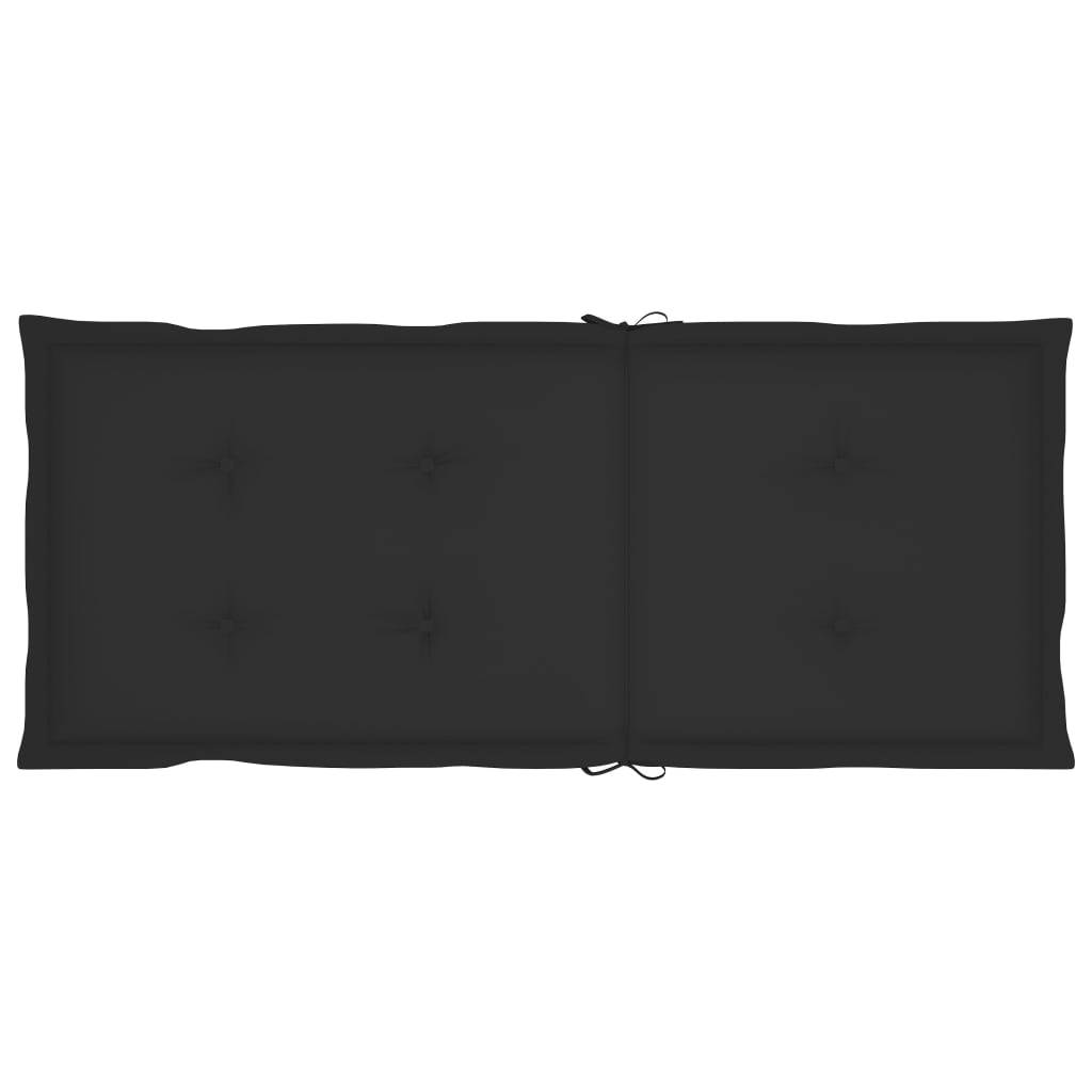 Chaise à bascule Bois d'acacia massif Noir 57 x 100 x 117 cm - PANGIVO - Image 7