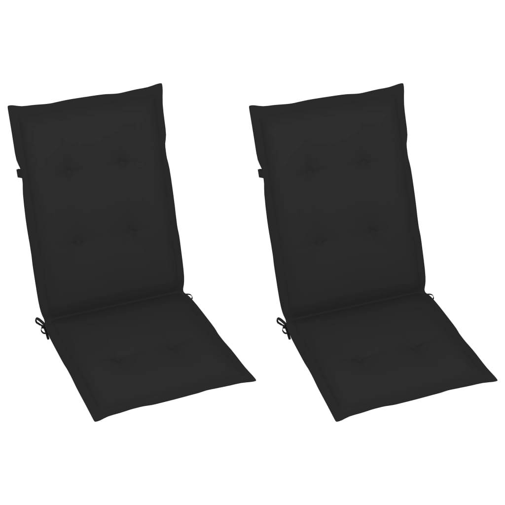 Chaise à bascule Bois d'acacia massif Noir 57 x 100 x 117 cm - PANGIVO - Image 6