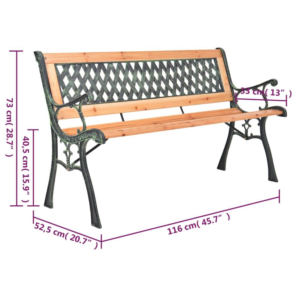 PANGIVO - Banc de jardin bois et fonte naturel et noir 116 x 52.5 x 73 cm - PANGIVO - Image 7
