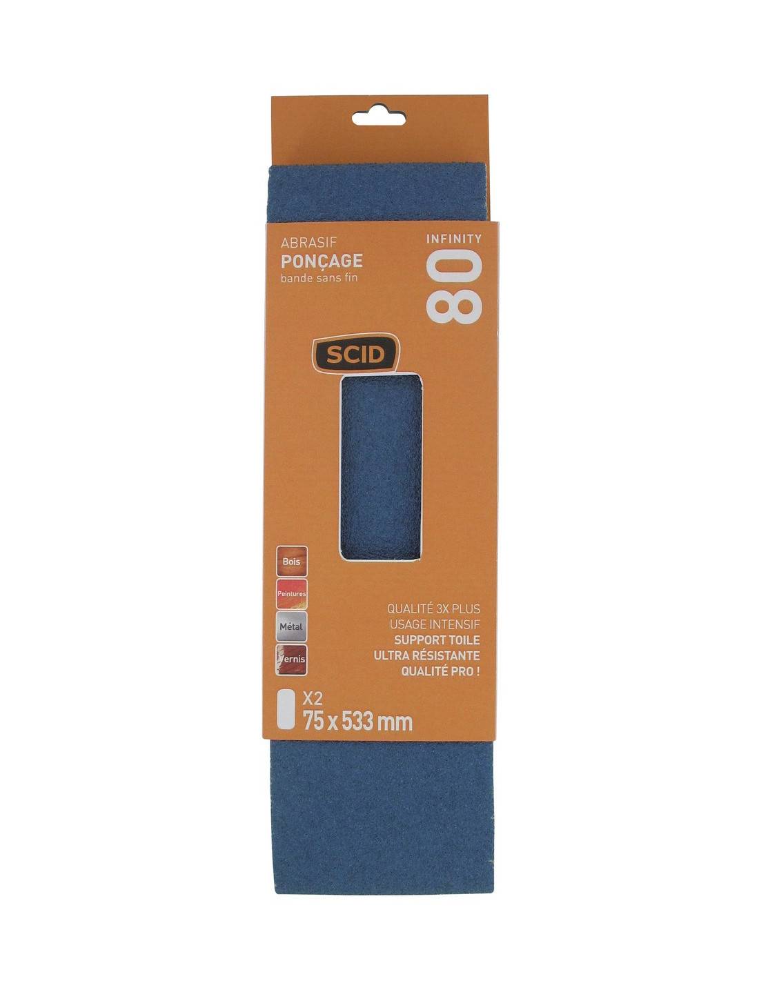 Bandes Abrasives Scid G80 Abrasif Grain 80 Pour Ponceuse 75x533 Mm - Scid