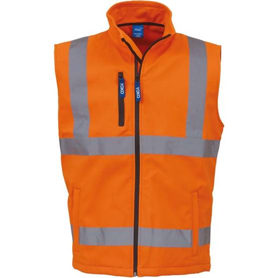 Bodywarmer softshell haute visibilité Yoko Orange XXL