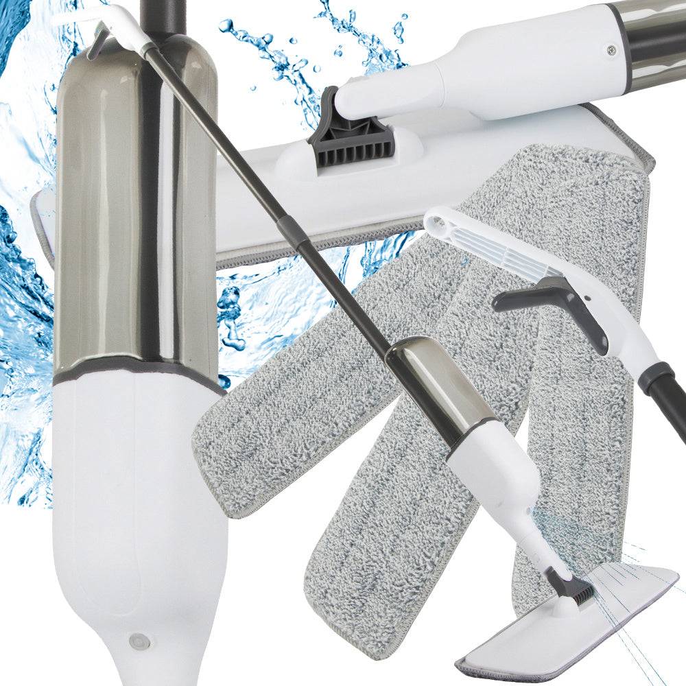 Importdistrib - Balai serpillère plat avec jet rotatif, jet solide, 3x lingettes de rechange IMPORTDISTRIB - Image 1