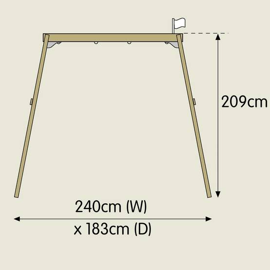 Portique FOREST 2 balançoires - kit d'ancrage - bois FSC® h200 cm - Image 4