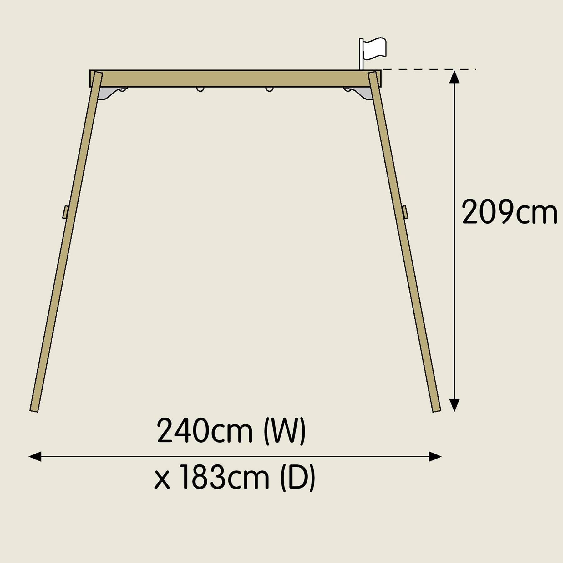 Portique FOREST 2 balançoires - kit d'ancrage - bois FSC® h200 cm - Image 4