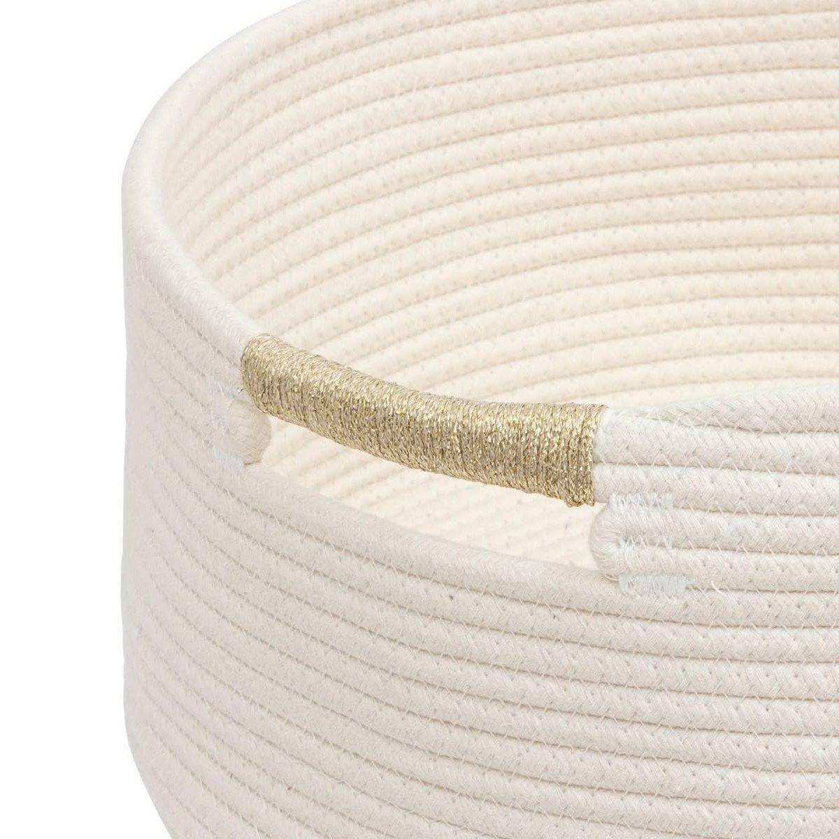 Lot de 2 Paniers de rangement Kaki et Blanc D 39 et D 34 cm - Image 5