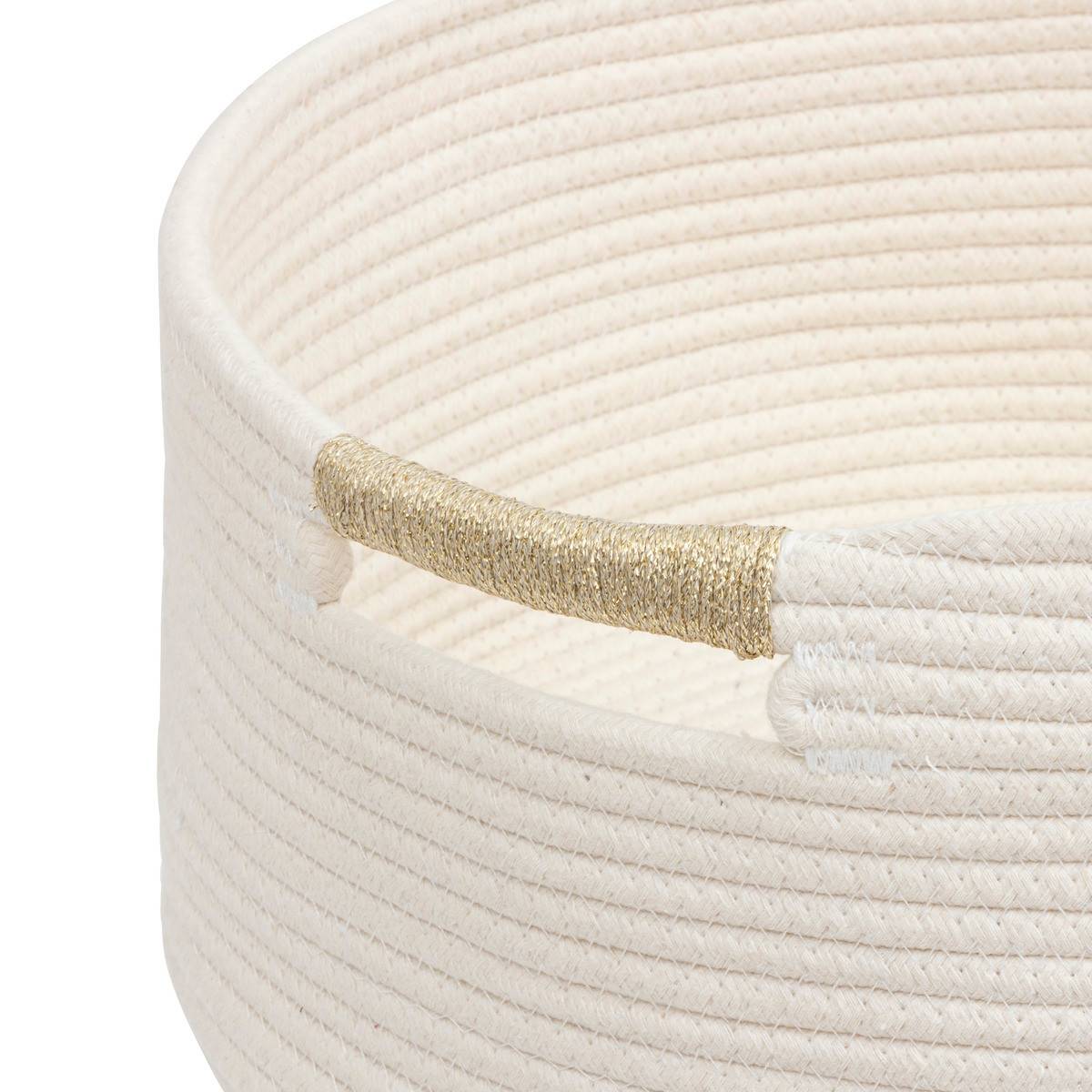 Lot de 2 Paniers de rangement Kaki et Blanc D 39 et D 34 cm - Image 2