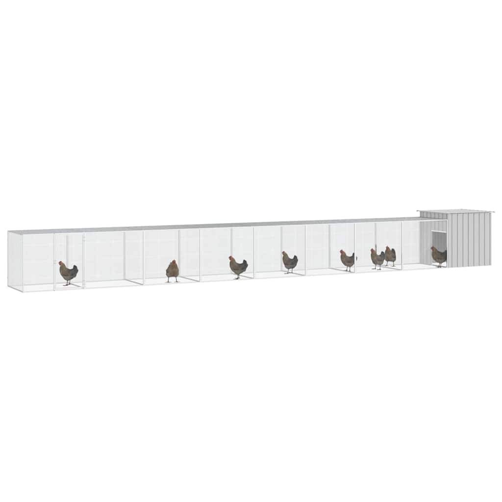 Vidaxl - Cage pour poules Gris 900x91x100 cm Acier galvanisé vidaXL 3106466 - Image 5