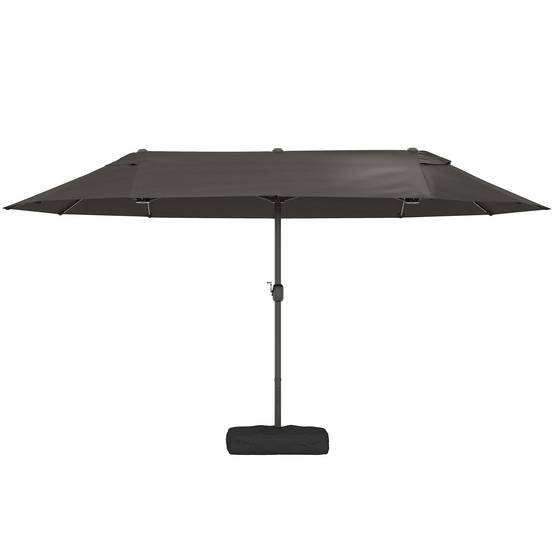 Parasol de jardin parasol double rectangulaire 4,6x2,7x2,4m - toile 180 g/m² Acier Gris fr142 - Image 2