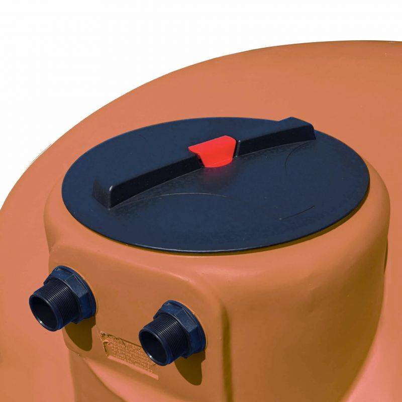 Cuve récupération eau de pluie 300L - Réservoir aérien cylindrique Terracotta - Polyéthylène - ELBI PA - Image 5