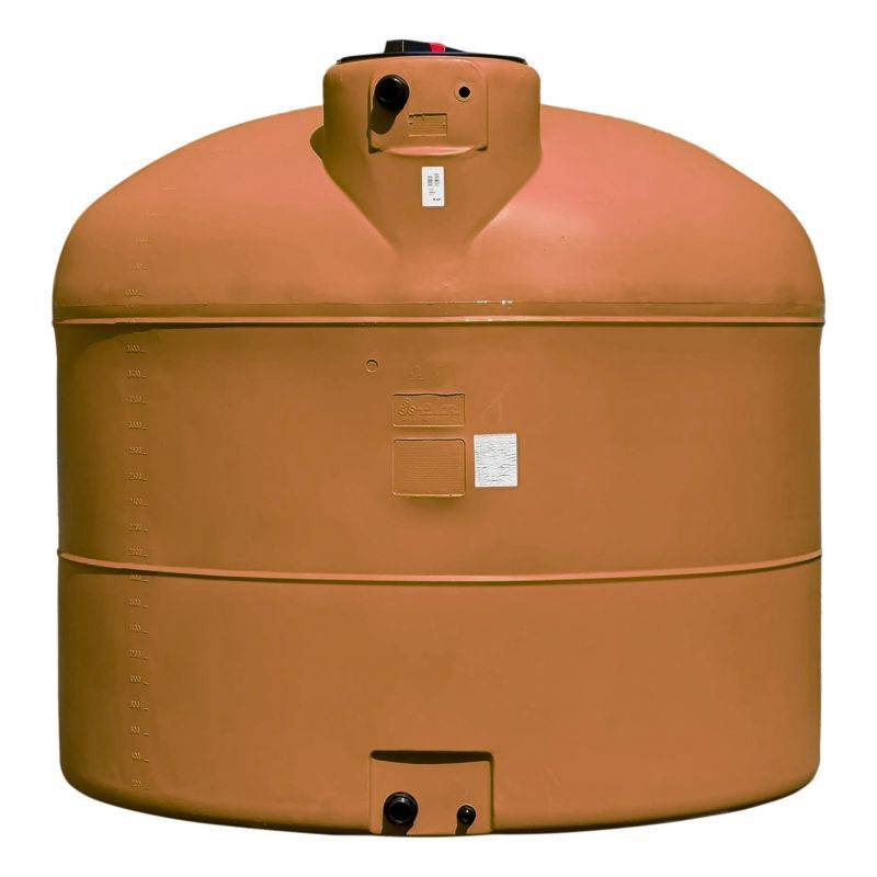 Cuve récupération eau de pluie 300L - Réservoir aérien cylindrique Terracotta - Polyéthylène - ELBI PA - Image 1