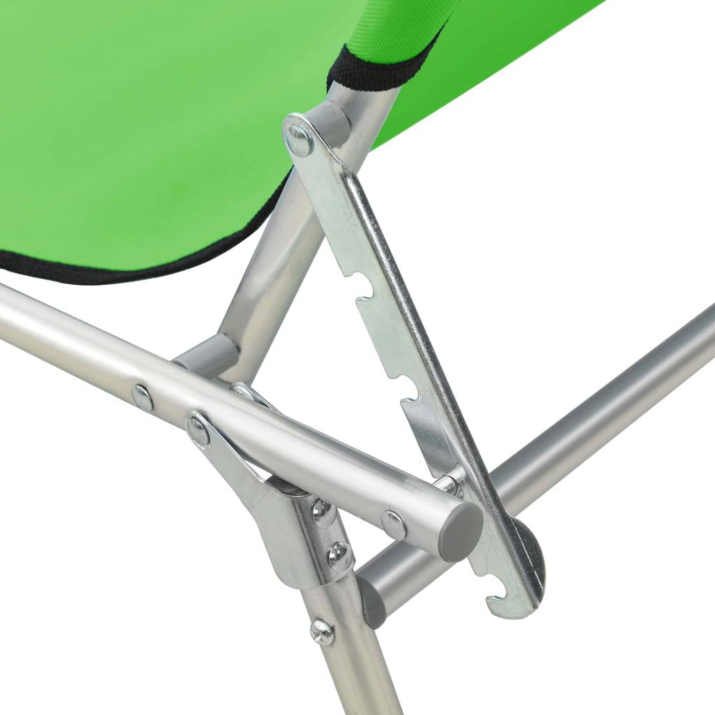 Helloshop26 - Transat chaise longue bain de soleil lit de jardin terrasse meuble d'extérieur pliable avec auvent acier vert pomme - Image 7