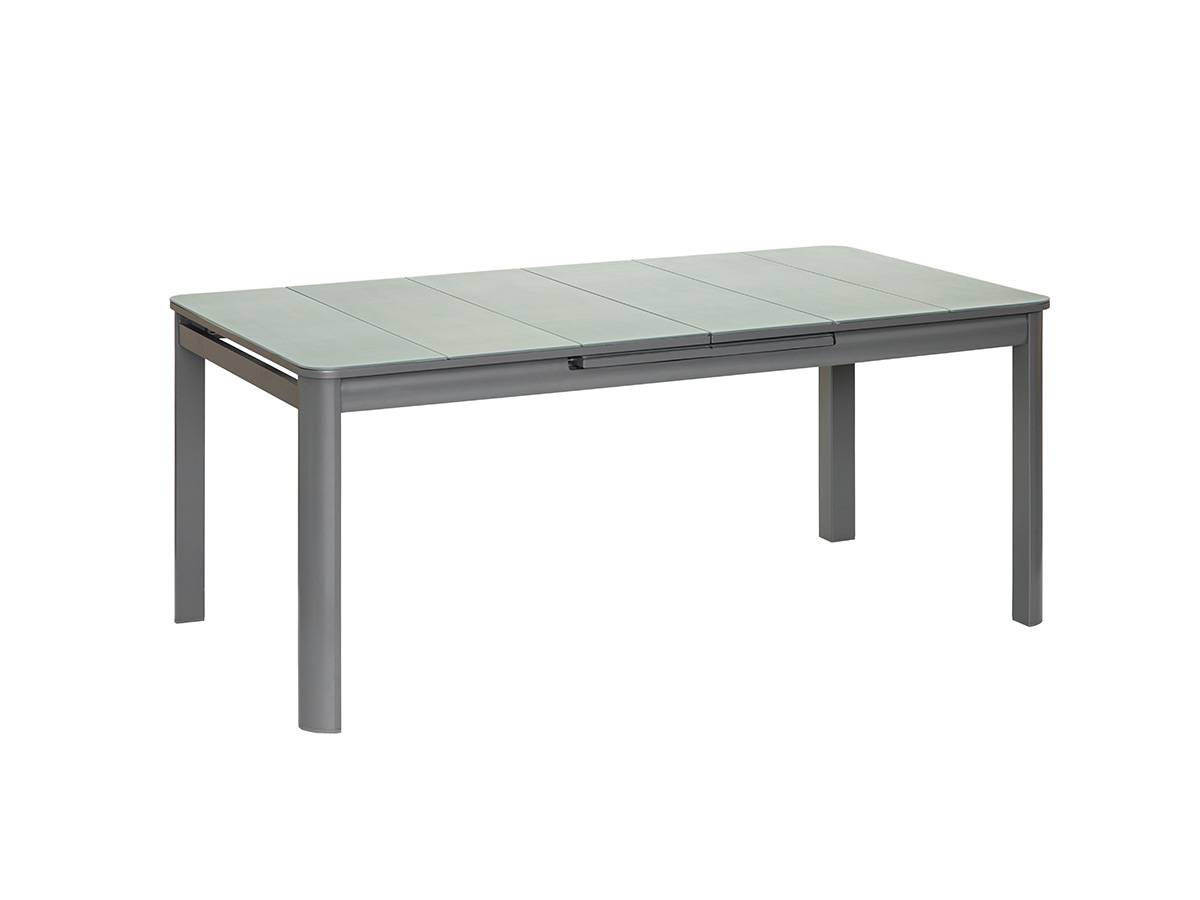 Table de jardin rectangulaire extensible en aluminium Milos Anthracite 10/12 places + 12 chaises - Jardiline - Image 3