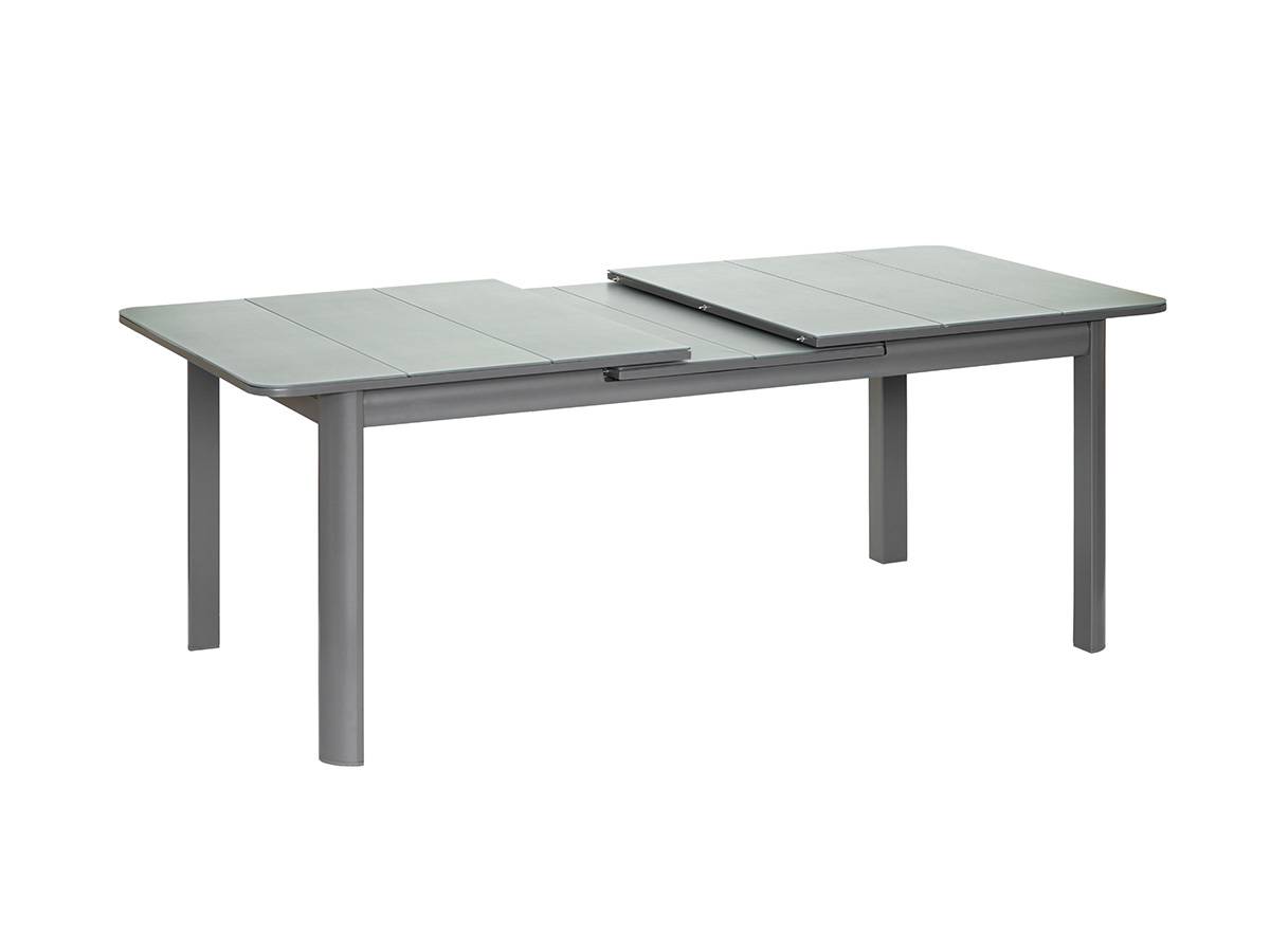 Table de jardin rectangulaire extensible en aluminium Milos Anthracite 10/12 places + 12 chaises - Jardiline - Image 4
