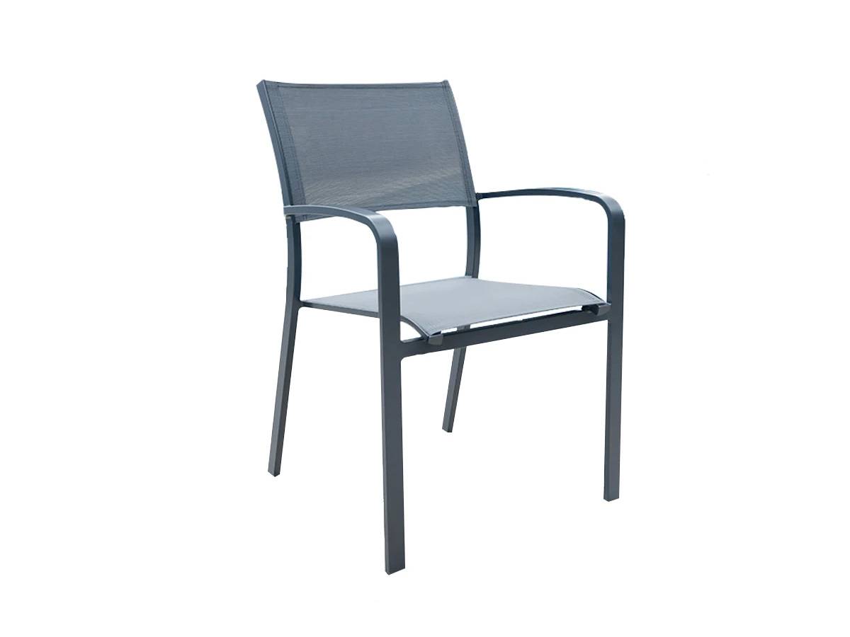 Table de jardin rectangulaire extensible en aluminium Milos Anthracite 10/12 places + 12 chaises - Jardiline - Image 7