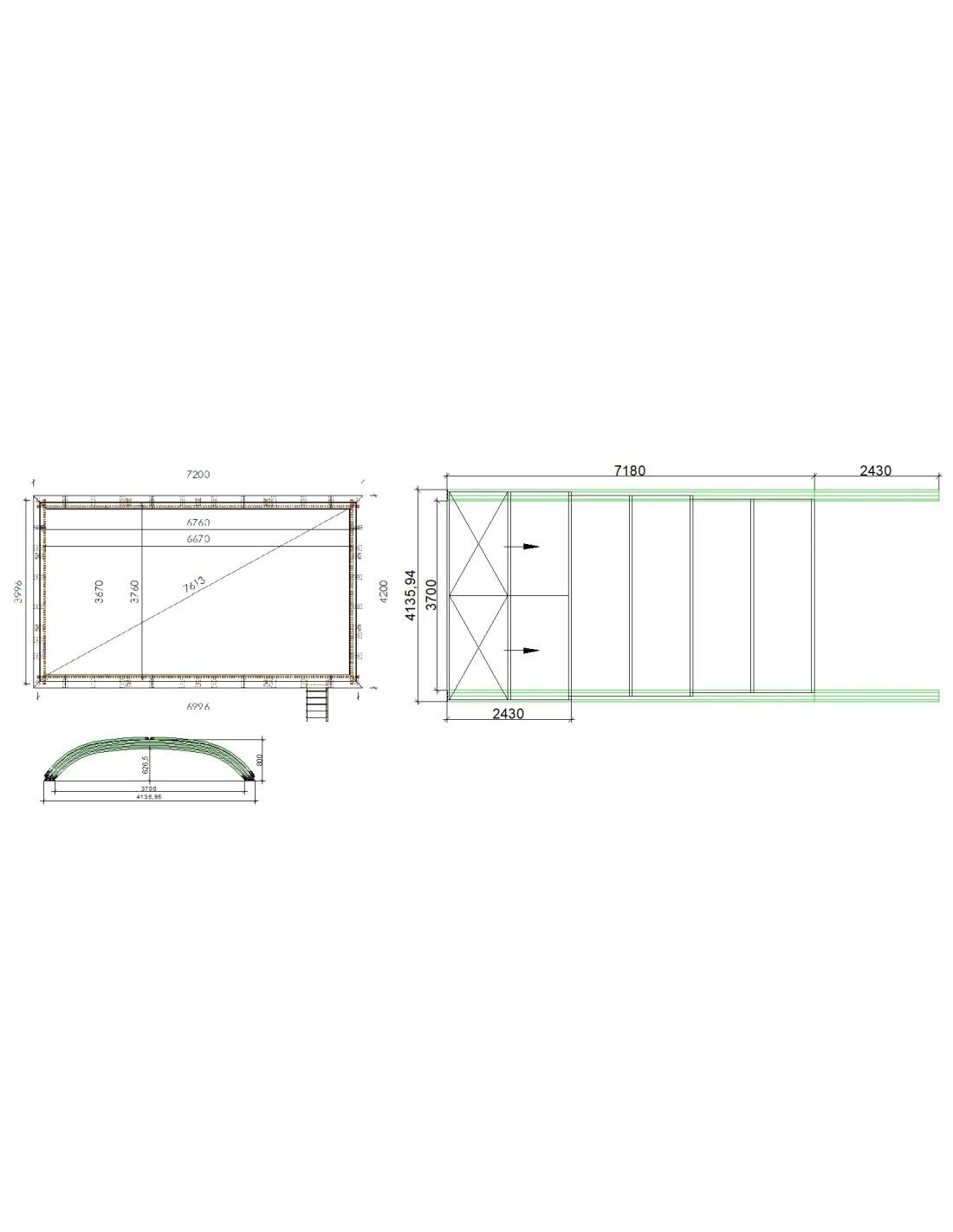 Altanka - Abri de piscine Horizon pour les modèles 7,20x4,20 m - BAS58, BAS758 - polycarbonate massif 3 mm - Couleur Ral7016 Graphite - ECO222 - Image 2