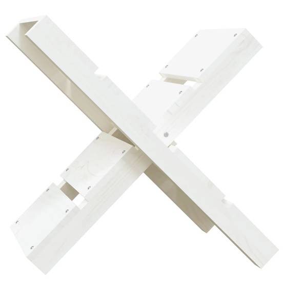 Range-bûches design en bois de pin massif Rangement bois intérieur 47x39,5x48 cm Blanc - ComfortXL Outdoor Living - Image 2