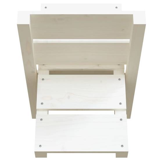 Range-bûches design en bois de pin massif Rangement bois intérieur 47x39,5x48 cm Blanc - ComfortXL Outdoor Living - Image 6