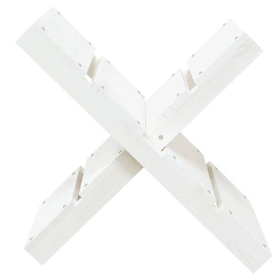 Range-bûches design en bois de pin massif Rangement bois intérieur 47x39,5x48 cm Blanc - ComfortXL Outdoor Living - Image 5
