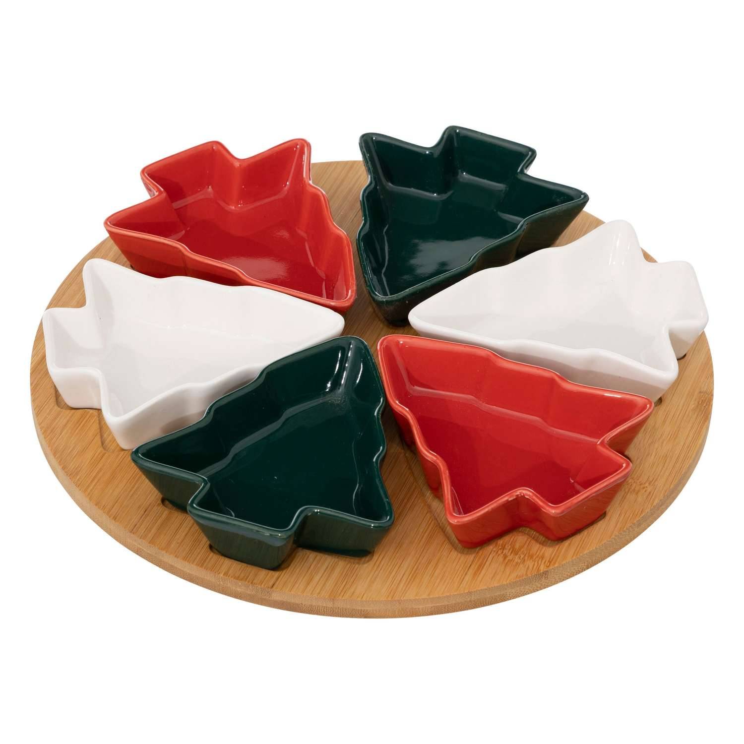 Atmosphera - Set apéritif sapin 6 pièces et plateau en bambou - Atmosphera - Image 1