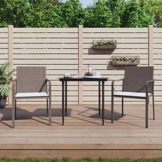 ComfortXL - Set bistrot de jardin 2 personnes résine tressée table verre pour balcon Marron – ComfortXL Outdoor Living - Image 1