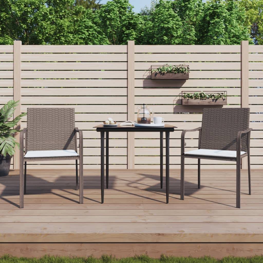 ComfortXL - Set bistrot de jardin 2 personnes résine tressée table verre pour balcon Marron – ComfortXL Outdoor Living - Image 1