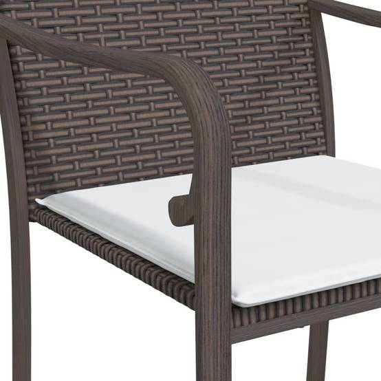 ComfortXL - Set bistrot de jardin 2 personnes résine tressée table verre pour balcon Marron – ComfortXL Outdoor Living - Image 7