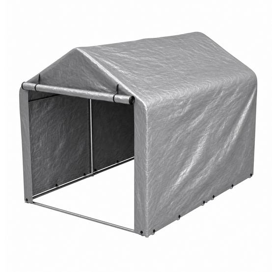 Abri de stockage porte enroulable 220×160×165 cm, bâche étanche anti-UV, acier galvanisé gris - Image 7