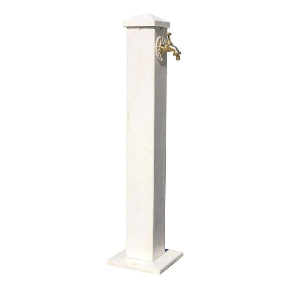 Chemin De Campagne - Fontaine de jardin en fonte blanche 22.5 x 22.5 x 90 cm Chemin de campagne - Image 1