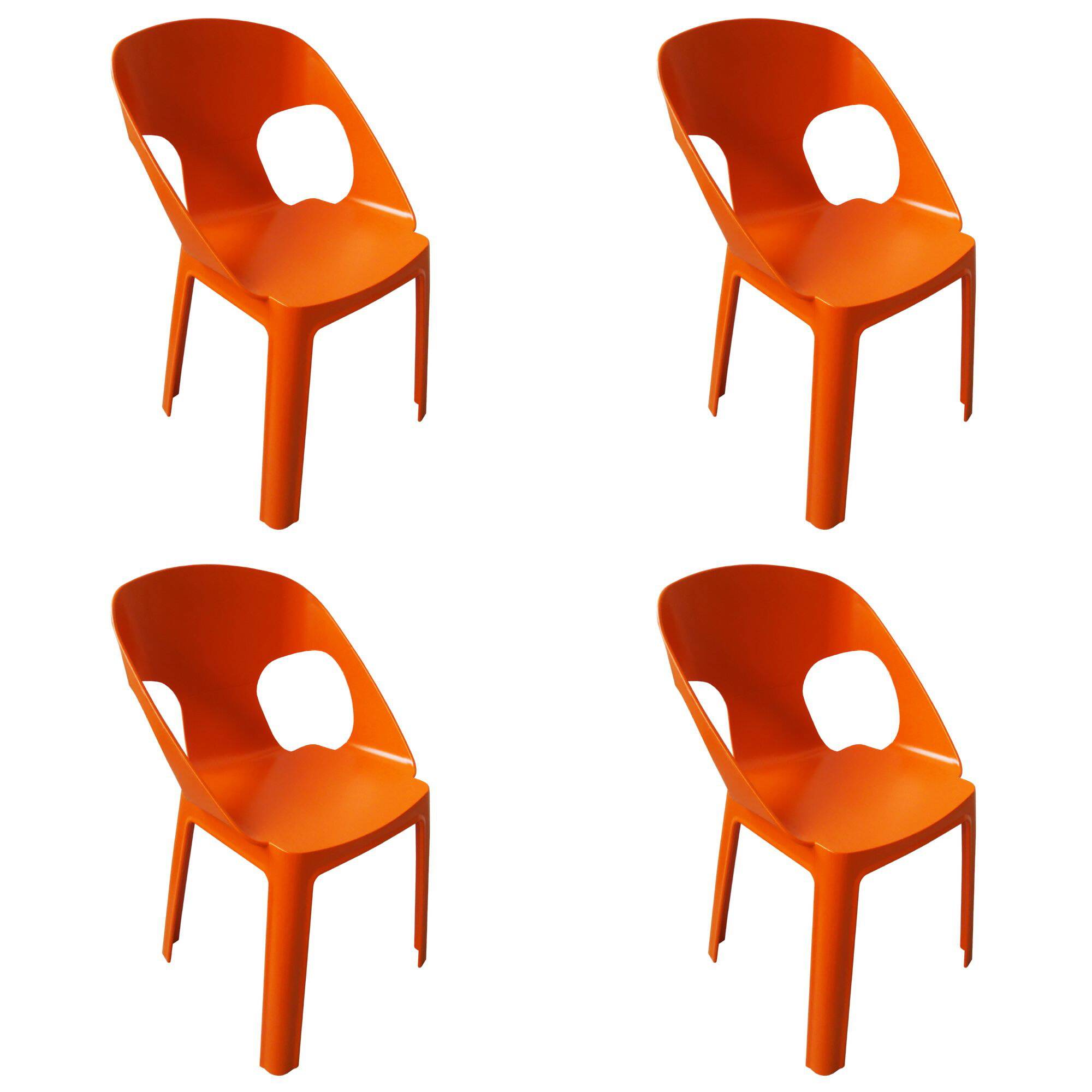 Set 4 chaises pour enfants intérieur, extérieur orange RITA garbar - Image 1