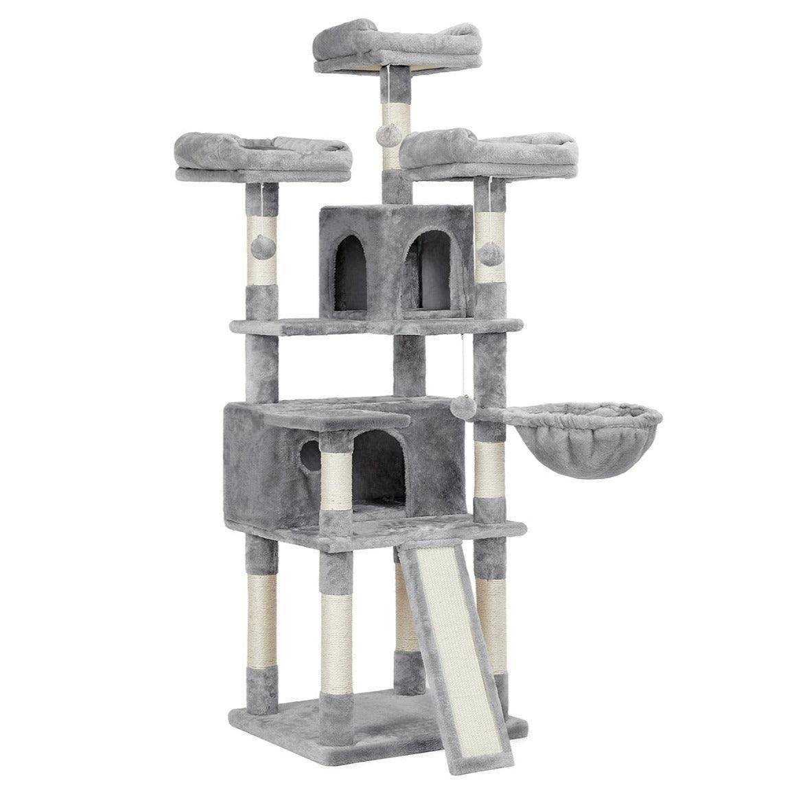Arbre à chat XXL tour de jeux 168 cm gris clair - Image 1