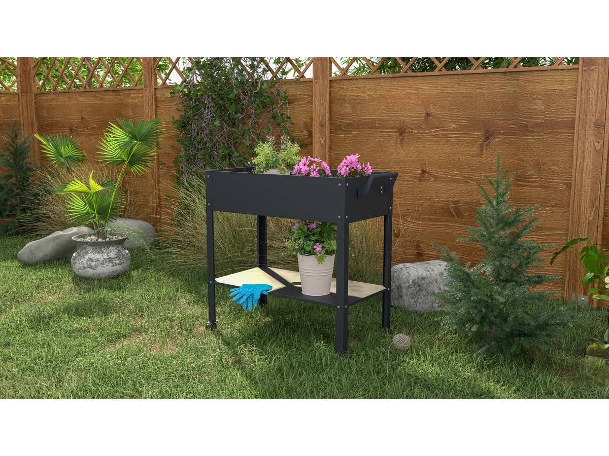 Habitat Et Jardin - Table De Rempotage "hibiscus" - 82 X 43 X 83 Cm - Anthracite -habitat Et Jardin - Image 2