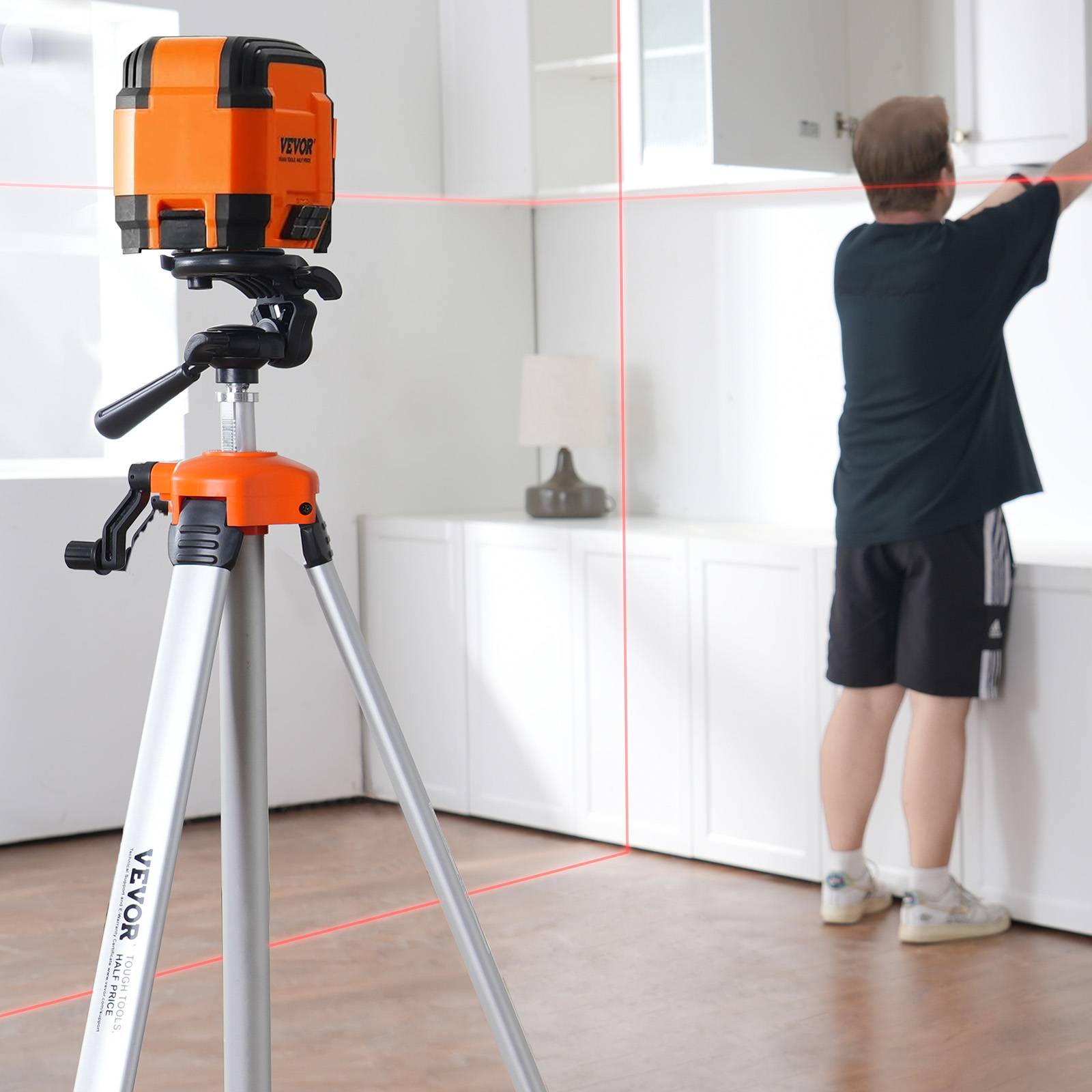 Vevor - VEVOR Trépied de Niveau Laser Filetage 1/4''-20 Réglable en Hauteur 695-1750 mm - Image 8