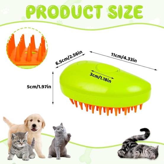 Brosse à vapeur 3-en-1 pour chien et chat - Toilettage et massage - Living123 - Image 6