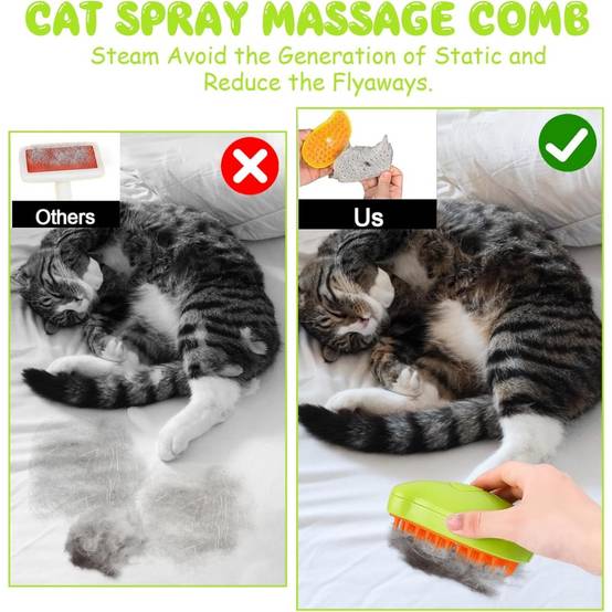 Brosse à vapeur 3-en-1 pour chien et chat - Toilettage et massage - Living123 - Image 4