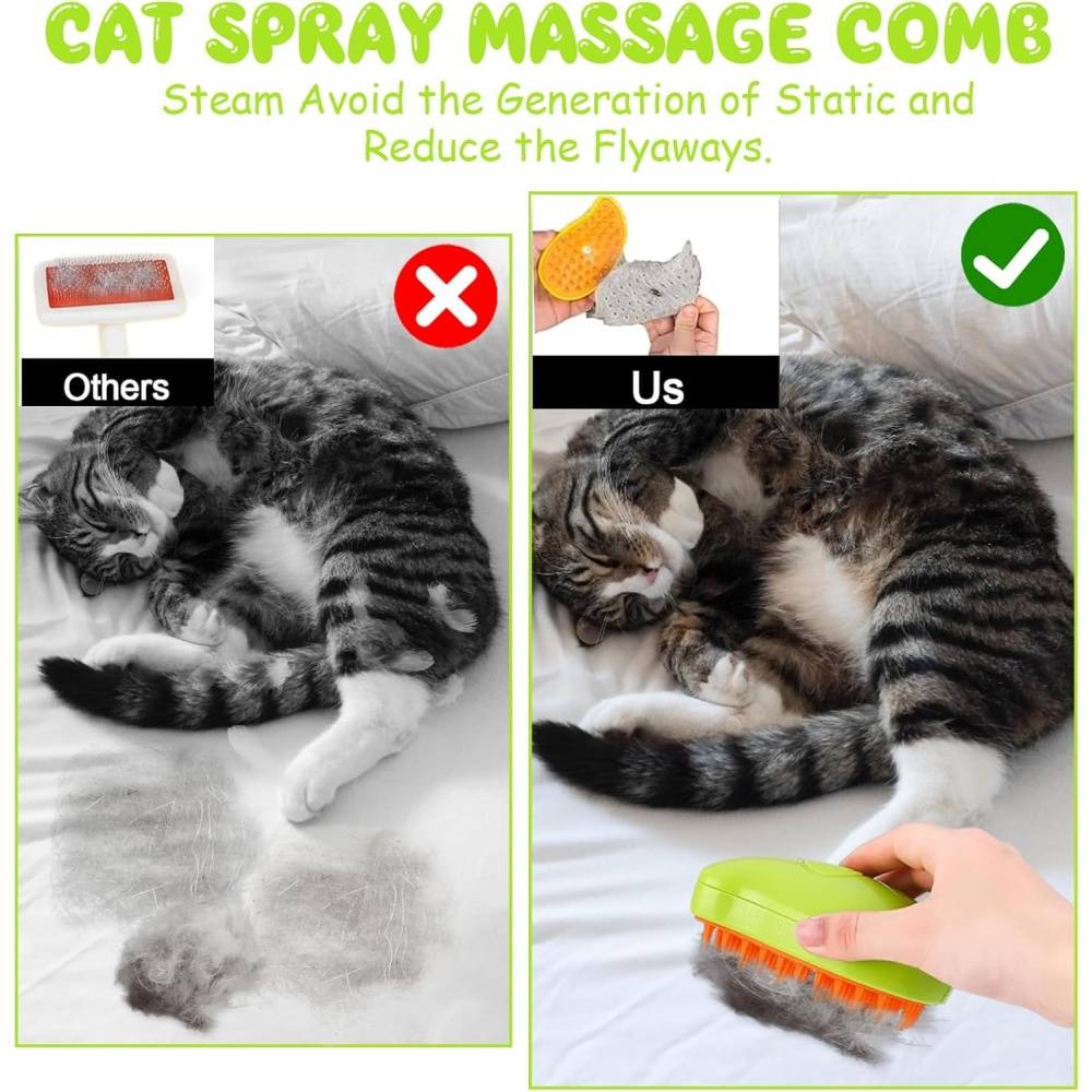 Brosse à vapeur 3-en-1 pour chien et chat - Toilettage et massage - Living123 - Image 4