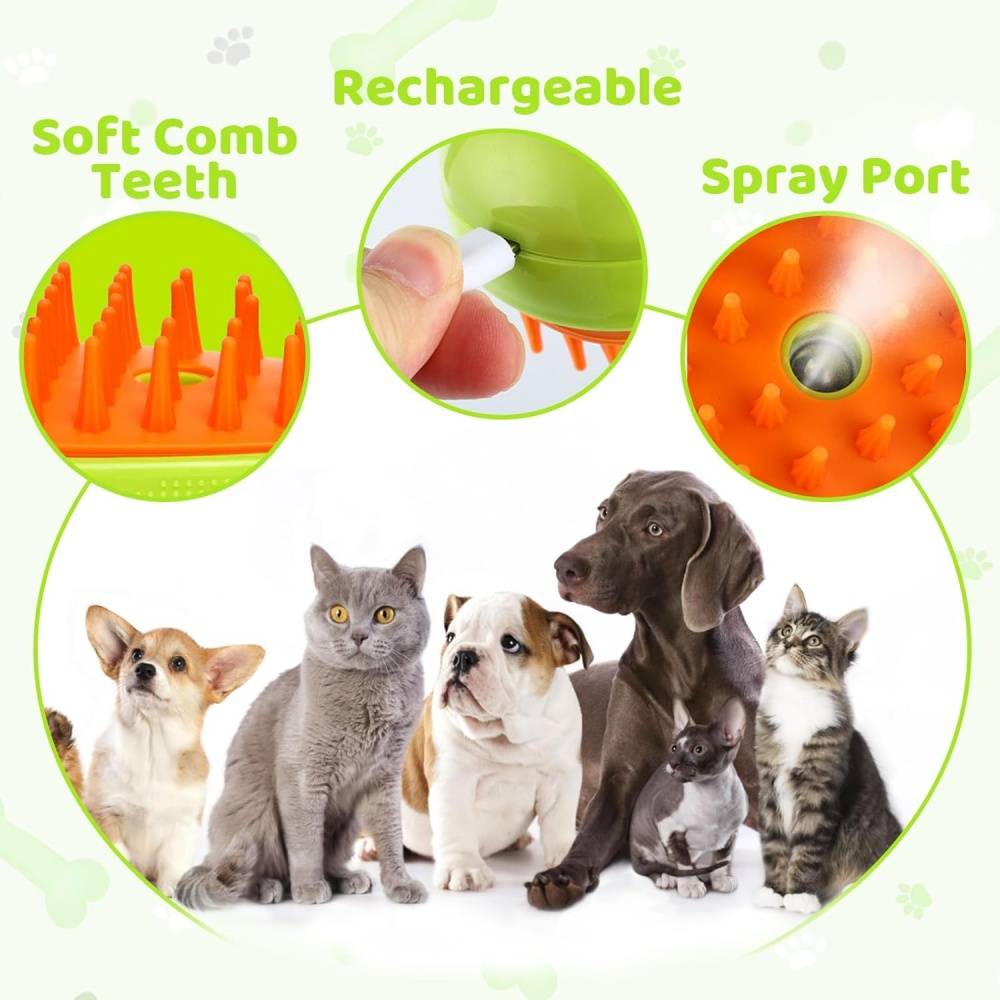 Brosse à vapeur 3-en-1 pour chien et chat - Toilettage et massage - Living123 - Image 3