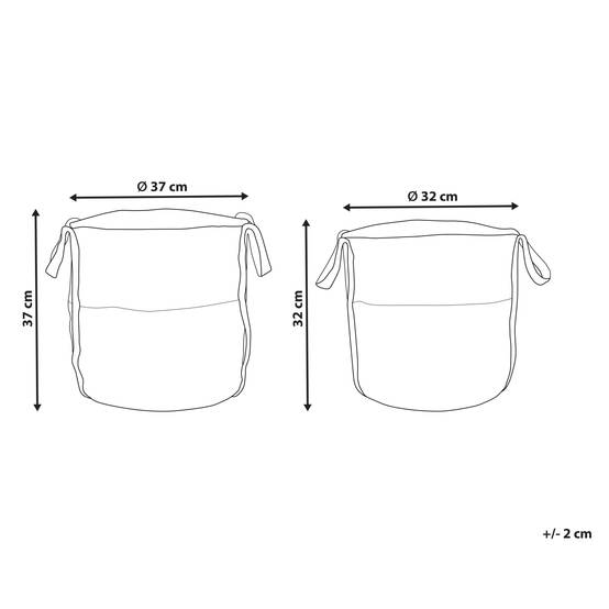 Lot de 2 Paniers de Rangement en Jute Naturel et Coton Blanc Panier à Linge Tressé Naturel et Blanc - Image 3