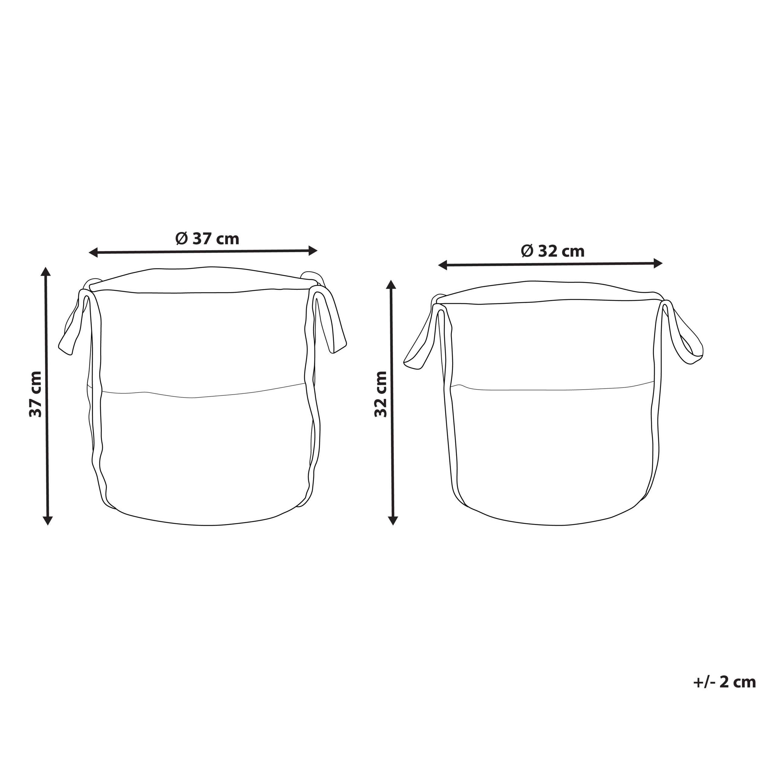 Lot de 2 Paniers de Rangement en Jute Naturel et Coton Blanc Panier à Linge Tressé Naturel et Blanc - Image 3