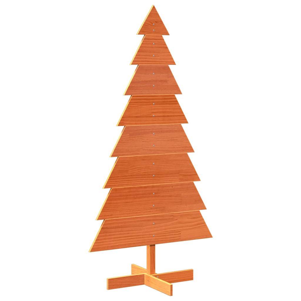 Sapin de Noël en Bois Pin Massif Décoration Intérieure 150 cm Brun – ComfortXL Outdoor Living - Image 2