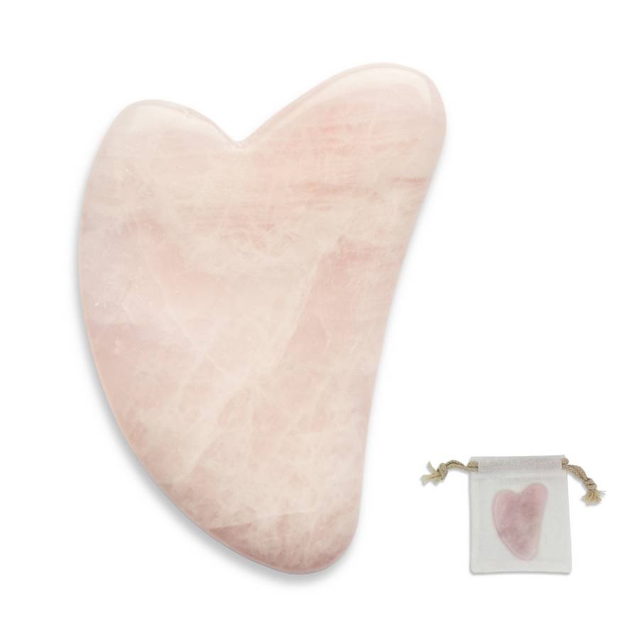 Gua Sha en Quartz Rose, Masseur Visage et Corps, Massage Facial Anti-Age, Stimule la circulation sanguine, Housse fournie - Sun&Sia - Image 6
